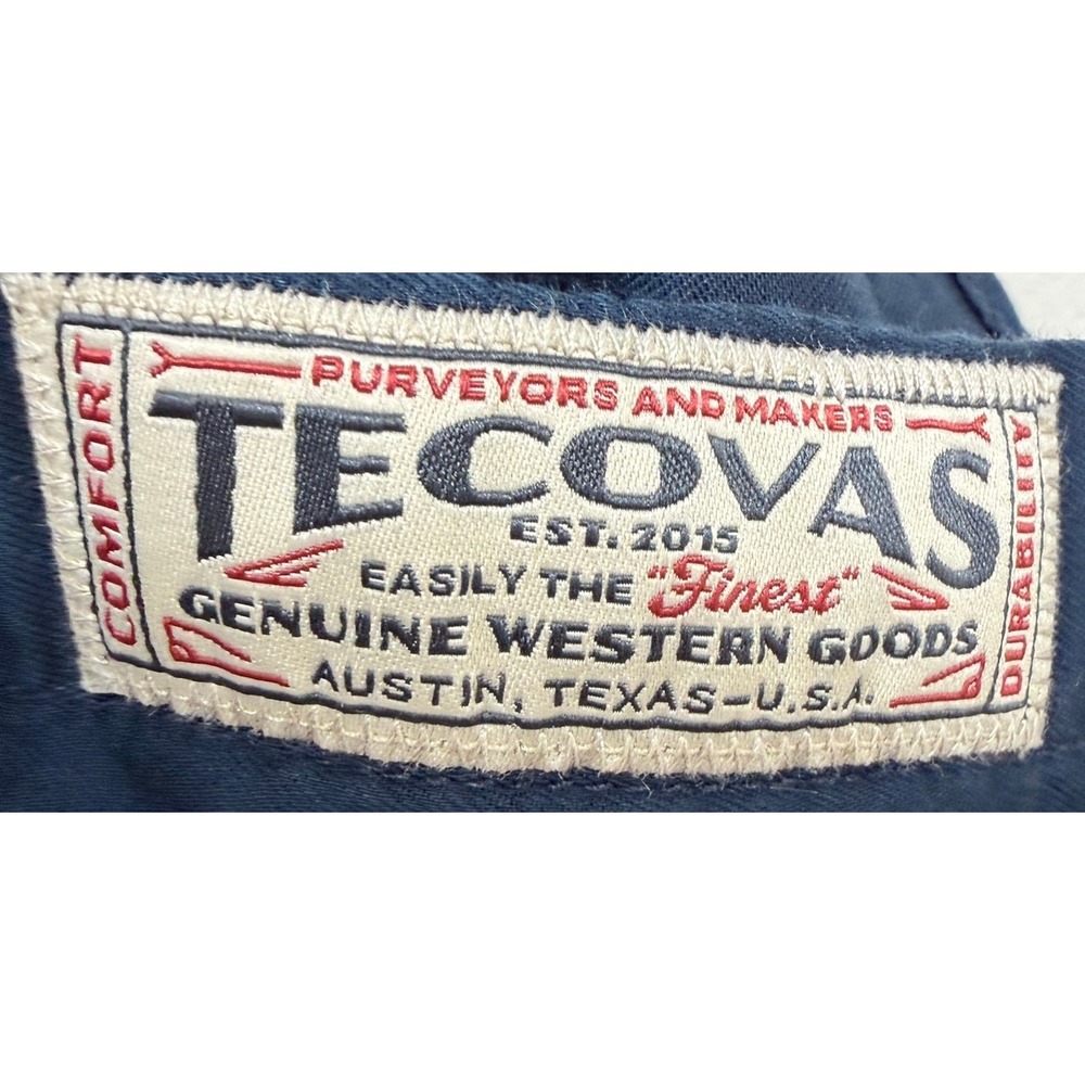 Tecovas Mens Western Pearl Snap Shirt Navy Blue Modern Fit Large Austin Texas - Picture 5 of 7
